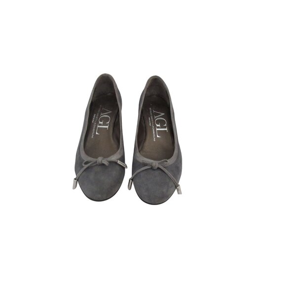 AGL Dark Gray Suede Kristin Shoes w Bow Detail Size 36 / 6M Italian - Picture 2 of 5